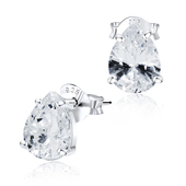 CZ Pear Shaped Silver Stud Earring STS-3363